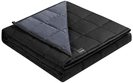ZonLi Weighted Blanket for Adults (60"x80", 20lbs, Grey/Black) Queen Size High Breathability Cooling Heavy Blanket, Soft Material with Premium Glass Beads, All-Season, Easy Care