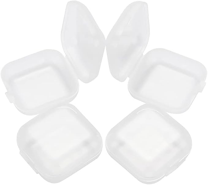 10 Pcs Mini Clear Plastic Boxes Transparent Pills Case Square Jewelry Bead Containers Empty Earplugs Box for Storage Small Items