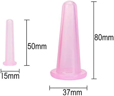4Pcs Pink Facial Cupping Therapy Set Anti Cellulite Silicone Vacuum Cupping Cups for Face and Eye Cupping Massage, Massage Tools and Equipment