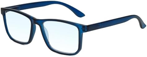 Calabria R861 Rectangular Blue Light Blocking Reading Glasses Men Women Trendy Eyeglass Work Gaming Computer Readers w/Case
