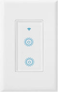 Nexete Smart Wi-Fi Double Light Switch, 2 in1 Single Pole Switch Compatible with Alexa Google Assistant & IFTTT,Remote Control, Timing Function No Hub Required (1-Pack Double)