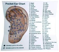 Angled Curved Ear and Body Point Probe Stimulator Acupressure Pocket Ear Chart and Pouch
