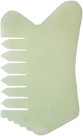 Healifty Jade Comb Scalp Massager - Natural Green Jade Hair Massager Comb for Head Massage and Relaxation with Smooth Edges Ergonomic Design 3.93X2.40X0.23In