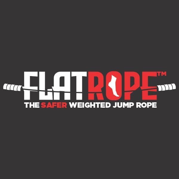 Patented FLATROPE 5lb Weighted Jump Rope, Heavy Flat-Mesh Design to Reduce Ankle Injury, Adjustable Strength-Training Rope for Muscle Building, Conditioning & HIIT, Home Gym Fitness Equipment for CrossFit, HYROX, Spartan, DEKA Athletes