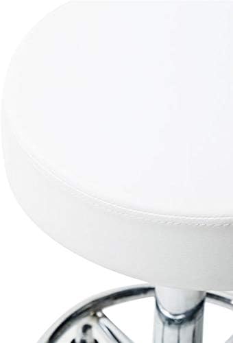 Layee Rolling Stool Ergonomic Swivel Adjustable Hydraulic Drafting Salon Massage Spa Stool with Comfortable Larger Cushioned Seat, White