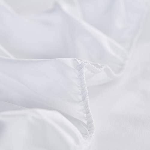 WenBags Waterproof Fitted Bed Sheets,Mattress Protector for Home & Hospital Care Beds, Soft Hospital Bed Sheets with Elastic All Around(1, White, Twin)