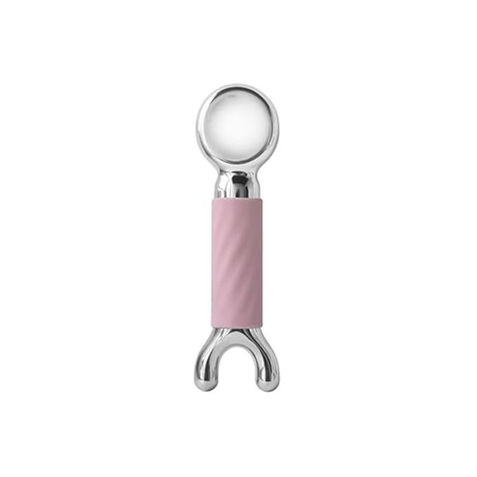 Betyura Ice Globes for Face & Eyes – Dual-Head Stainless Steel Facial Cryo Sticks with Silicone Grip, Cooling Globes to Reduce Puffiness Wrinkles - Pink