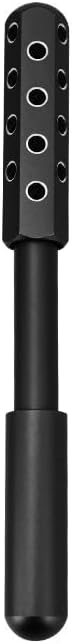 24-Stone Facial Roller - Cooling Face & Neck Massager Tool for Skin Rejuvenation | 360° Contouring with Germanium Stones & Aircraft Aluminum | Portable 7.6" Beauty Roller - Black