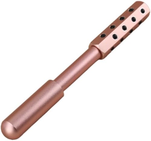 24-Stone Facial Roller - Cooling Face & Neck Massager Tool for Skin Rejuvenation | 360° Contouring with Germanium Stones & Aircraft Aluminum | Portable 7.6" Beauty Roller - Gold