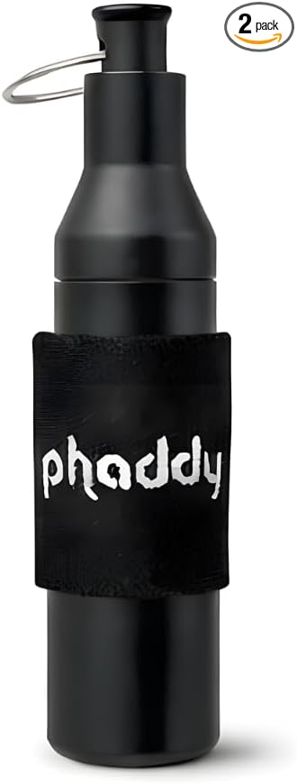 phaddy™ Keychain Pill Holder with Compression Band System – Modular EDC Aluminum Capsule | Lip Balm Holder, Airtight & Watertight Container for Cash & Small Essentials (Black)