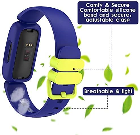 Silicone Bands Compatible with Fitbit Ace 3,Waterproof Soft Replacement Bands for Ace 3 Bands for Kids Boys Girls Bracelet Accessories Sports Band Compatible with Fitbit Ace 3 Activity Tracker(Black, Blue, Gray, Mint Green,Lilac)