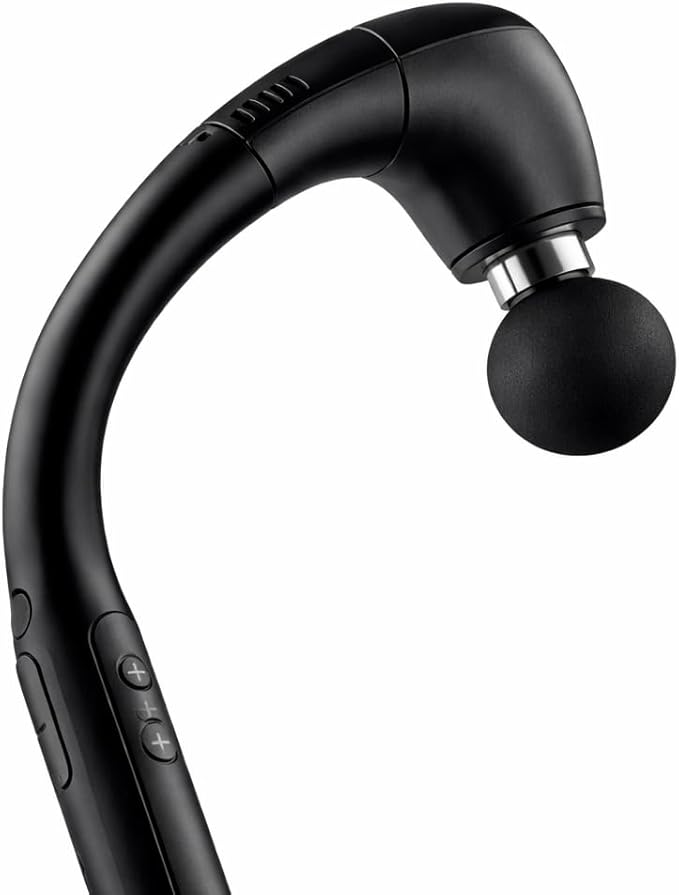 Deep Tissue Massage Gun with Long Handle – 12mm Percussion Massager for Back and Neck, 4 Massage Heads, Adjustable Speeds, Ergonomic Handheld Design