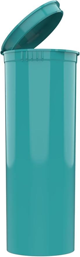 60 Dram Aqua Child-Resistant Pop Top Plastic Containers – Airtight, Smell Proof, BPA-Free Vial Bottles for Pills, Travel & Small Item Storage (Pack of 8)