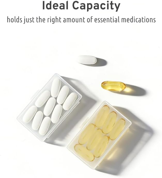 3pcs Transparent Slim Pill Cases, Small Compact Pill Organizer for Purse & Pocket, Very Thin and Lightweight Pill Box