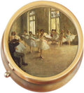 Ballerinas Brass Round Pill Box