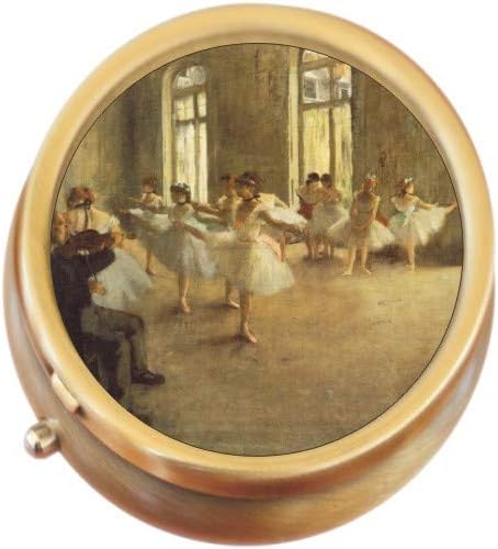 Ballerinas Brass Round Pill Box