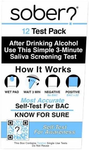 FDA Cleared Saliva Alcohol Test Strip, Highly Accurate BAC Self‑Test, 2–3 Minute Results, Portable & Discreet Sober Test Anywhere (12)