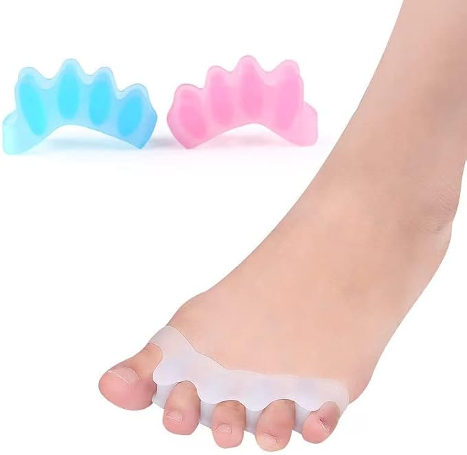 Toe Separators for Functional Fitness Athletes - Toe Straighteners for Foot Pain Relief and Plantar Fasciitis - Fix Feet - Fix Toes - Fix Bunions - Toe Spacers for Crossfit Blue-A