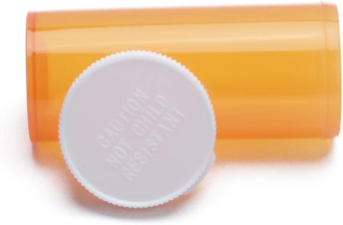 Empty Plastic Pill Bottles with Easy Open Snap Caps (Not Child Resistant), Prescription Medication Vials, Clear Containers, PillCases Dispenser Organizers (20 Dram, 12pcs)