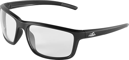 Bullhead Safety Eyewear Pompano Glasses - Anti-Fog, Lightweight, Impact/Scratch Resistant, UV Blocking Sunglasses for Cycling, Fishing, Driving, Clear/Matte Black