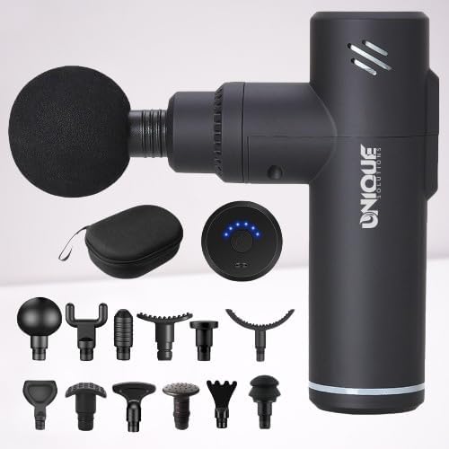 Massage Gun Deep Tissue Back Massager & Neck Massager for Pain Relief, Handheld Muscle Percussion Massage Gun with 12 Heads, Mens Gifts & Gifts for Her, Silent Operation