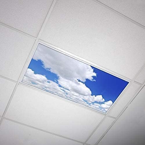OCTO LIGHTS Fluorescent Light Covers Cloud Sky Panel for Ceiling Lights, Light Covers for Ceiling Lights Classroom 2x4 (22.38"x46.5") Backlit Film Insert for Fluorescent Light Fixtures (Pack of 1)