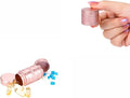 Small Metal Pill Box & Metal AM PM Pill Case - Daily Pill Container Portable Travel Pill Holder for Pocket Purse Medicine Organizer for Vitamin/Fish Oil/Supplements, 1 Pack Pill Case Pink