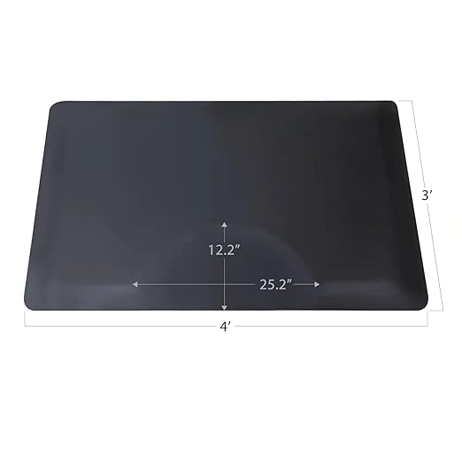 Salon mats for Hairstylist Standing Anti Fatigue 3'x4' Barber Shop Salon Floor Chair Mat - Black Square Hair Floor Mat 1/2" Thick, Hair Cutting Hairdressing Equipment
