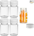 4 Pcs Clear Medicine Pill Bottles, 80ml Empty with Caps Plastic Pill Bottles Clear Travel Medication Pill Bottle for Organizers Storing Fish Oil Medication Candy Medication Aids