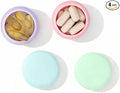4pc Small Discreet Pill Organizer for Purse & Pocket, Cute Macaron Shaped Pill Case, Lightweight Daily Vitamin Box, Funny Airtight Moistureproof Medicine Container