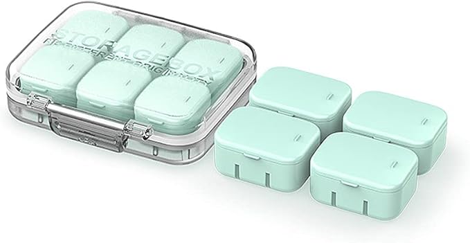 Pill Organizer Weekly A Set with 10 Small Pill Box, WOWHOUSE Daily Pill Case Free Combination Use (Green)