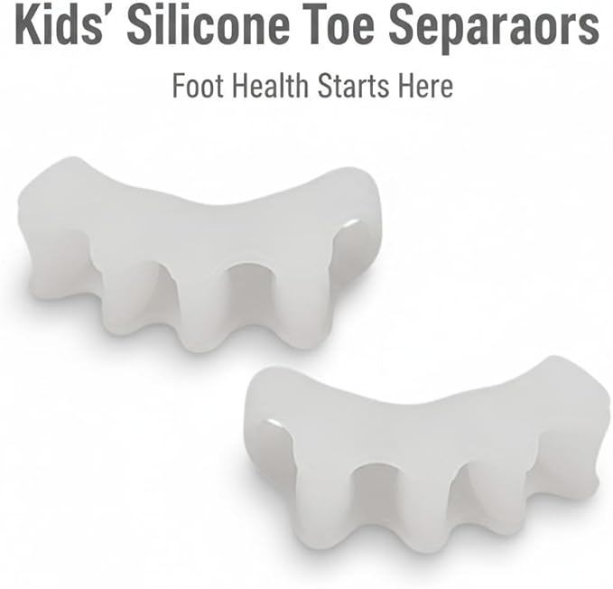 Children's Toe Separators for Functional Fitness Athletes - Toe Straighteners for Foot Pain Relief and Plantar Fasciitis - Fix Feet - Fix Toes - Fix Bunions - Toe Spacers for Crossfit White