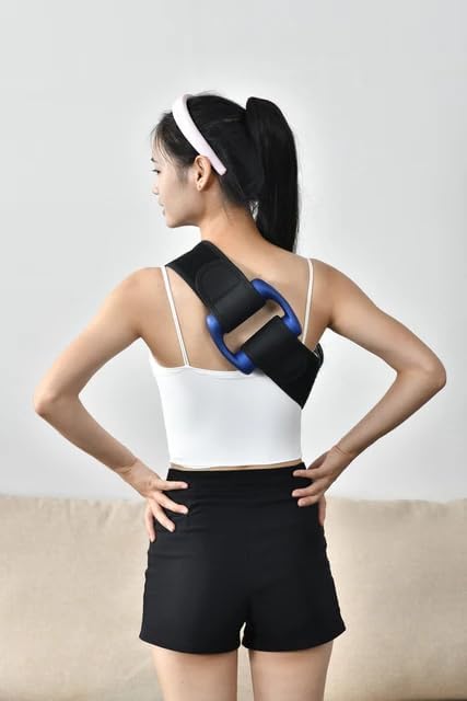 Deep Tissue Massage Gun Handheld Cordless Electric Massager with Adjustable Intensity, Body Strap for Hands-Free Back Massage, Muscle Recovery & Pain Relief for Athletes and Home Relaxation (Black)