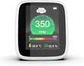 CO2 Carbon Dioxide Air Quality Monitor, Pollution & Ventilation Meter, Tester; Detect & Test Indoor Air Ventilation Levels with CO2 PPM Levels, Temperature and Humidity Sensor Readings on LED Screen