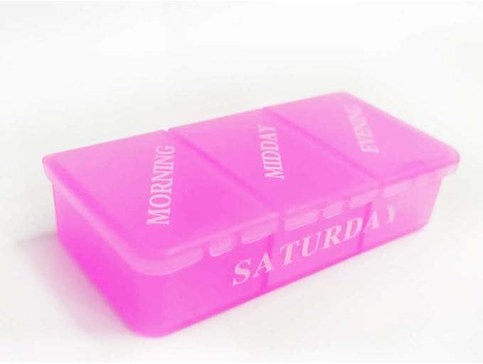 Medicine Organizer with 7 Small Pill Organizers 3 Times a Day Large Stackable Pill Dispenser for Supplement Vitamin Pills (Green, 2PCS)