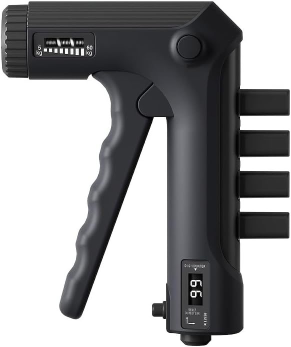 Adjustable Hand Grip Strengthener with Digital Counter – 5–60kg (130 lbs) Ergonomic Forearm & Finger Exerciser for Athletes, Musicians, Rehab & Recovery – Portable 2-in-1 Grip Trainer