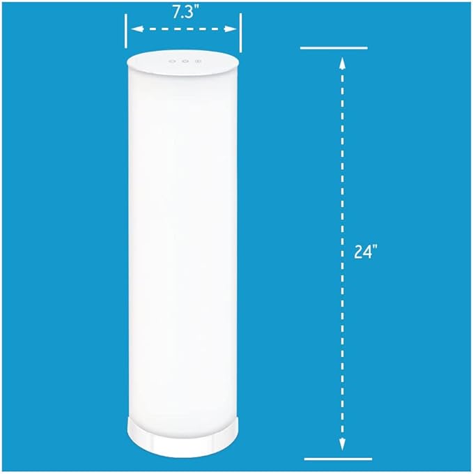 Light Therapy Lamp, 24in 10,000 LUX - LED Mood and Sunlight Lamp with 360 Degree Light Therapy to Fight Low Energy and Sunlight Deprivation for Home and Office Use, White
