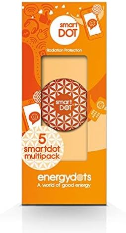 smartDOT EMF Stickers for Devices Support for Electro-Stress from Wireless Devices - EMF Blocker for Cell Phone Anti-Radiation Stickers, Laptop and Other Wireless Device Orange, 5 Pack
