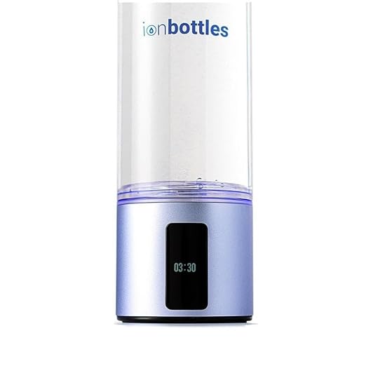 IonBottles Atom Hydrogen Water Bottle - 10 oz, 5 PPM, SPE/PEM, Dual Chamber, Pressure Relief Valve, Digital Timer, BPA-Free Tritan Strong Bottle Design, USB Type-C
