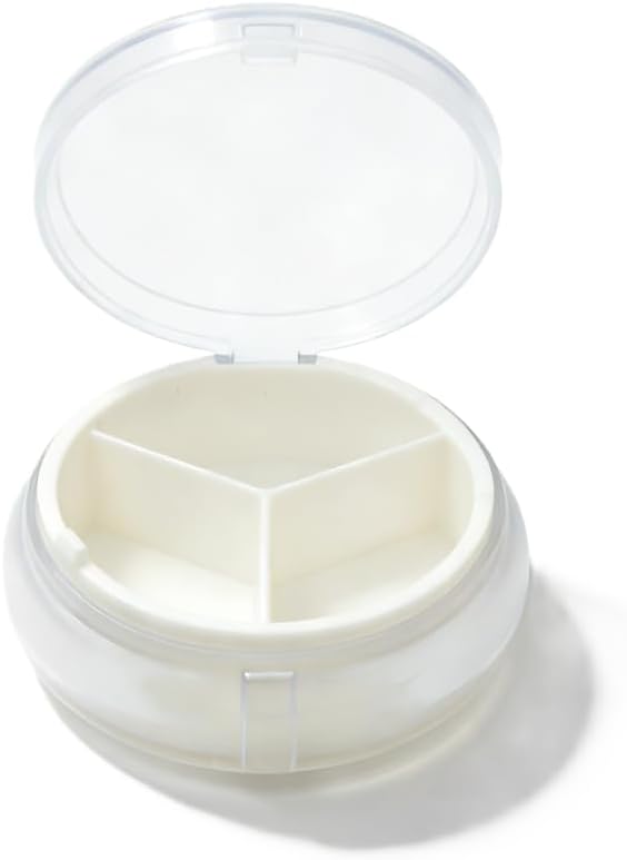 3 Compartments Daily Pill Organizer, Small Pill Box, Travel Pill Case, Pill Container for Purse & Pocket, Compact Medicine Organizer