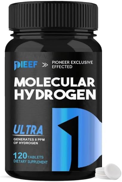 Hydrogen Water Tablets, 120 Tablets Fast-Dissolving H2 Molecular Hydrogen with Magnesium Supplements, Supports Brain Health, Energy and Cognitive Function, Non-GMO, Gluten-Free & Vegan