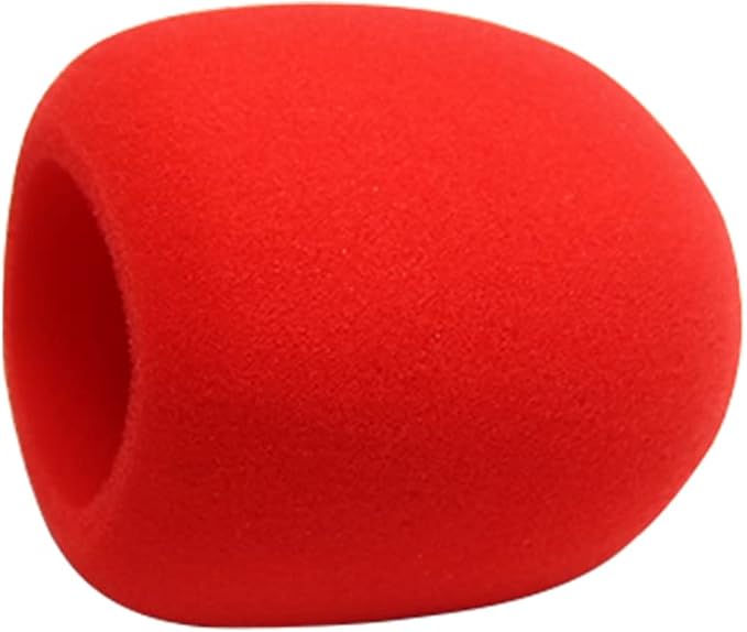 Fielect 2Pcs Microphone Cover Sponge Foam Mic Cover Handheld Microphone Windscreen Shield Protection Micro Foam Filter Red for KTV Broadcasting