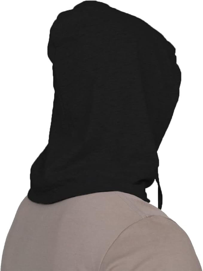 Faraday Hat RF Shielding Hood, Blocks 99% of 5G, WiFi, Cellular Reduction Silver Fabric Cap, Adjustable for Head & Neck Coverage (Black)