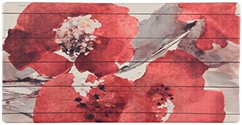J&V TEXTILES Anti Fatigue Kitchen Mat for Floor, Embossed Themed Cushioned Kitchen Runner Rug Mat, Non Slip, Easy Wipe Clean, 1/2 Inch Thick (20x39 inches, Red Floral)
