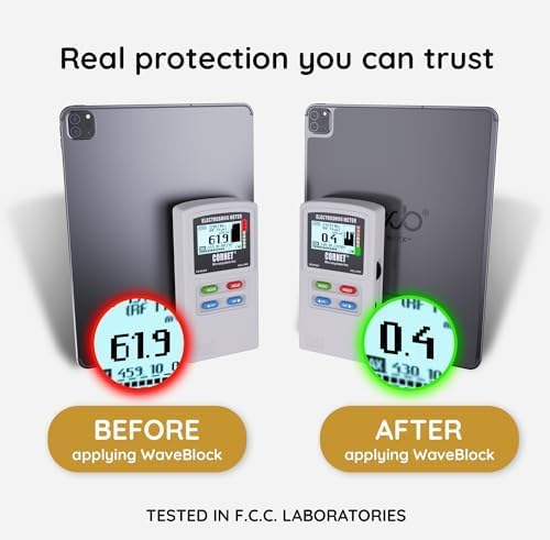 EMF Protection Sticker for iPad, The Only Patented, Scientifically Backed, Lab-Tested 5G EMF Shield Sticker to Protect You & Your Loved Ones - USA Made - WaveBlock iBlock- iPad Pro 6 M2 12.9"