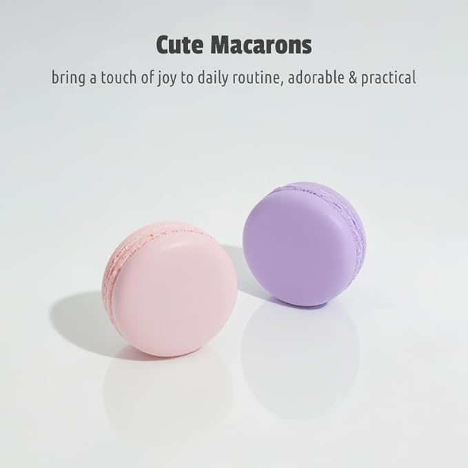 4pc Small Discreet Pill Organizer for Purse & Pocket, Cute Macaron Shaped Pill Case, Lightweight Daily Vitamin Box, Funny Airtight Moistureproof Medicine Container