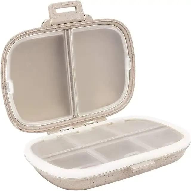 > Daily Pill Organizer, 8 Compartments Portable Pill Case,Travel Pill Box to Hold Medicines & Vitamins