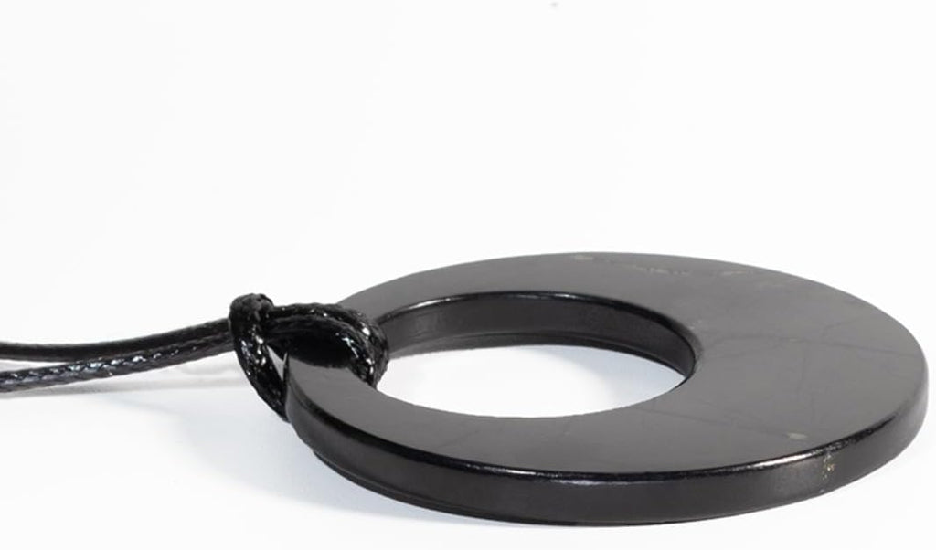 Shungite Pendant Necklace - Harmonizing Shield Defense - Wearable Shungite Crystal for Stress Down and Vitality Up - Shungites Stones from Russian Mine