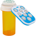Blue Pill Popper Medication Tracker Organic Silicon Pill Popper Medication Tracker Reminder Adult/The Child Daily Pill Reminder Small and Portable Memory Aid with Buttons with Bottle, Medication Aids
