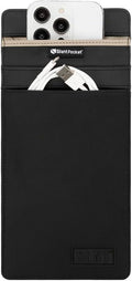 Silent Pocket SLNT Faraday Bag Smartphone Sleeve Weatherproof Nylon, Signal Blocking Device Shielding for iPhone, Galaxy, Most Phones - Privacy & Anti-Hacking (Black, Medium Plus)